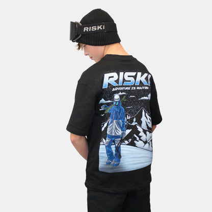 Riski 'Free Rider' Oversized Graphic T-Shirt - Black