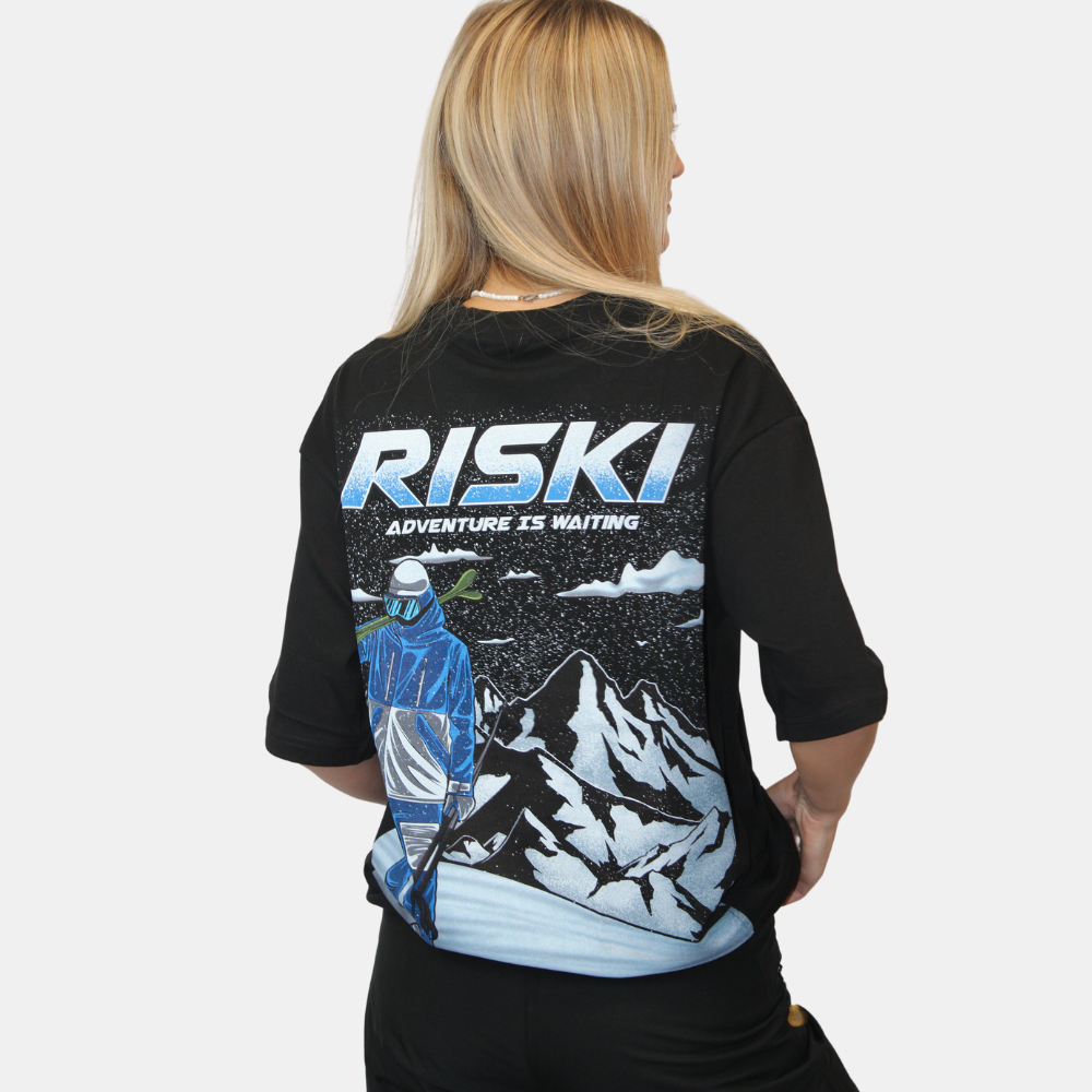 Riski 'Free Rider' Oversized Graphic T-Shirt - Black