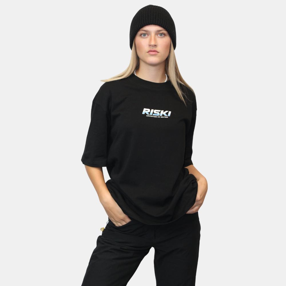 Riski 'Free Rider' Oversized Graphic T-Shirt - Black
